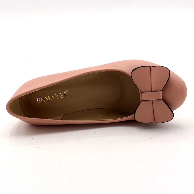 34 Taille Enmayer Apricot Chaussures Grande Papillon rose Slip Pour Pompes Hauts Décontractées Femme bleu Rond Noeuds Bout Coins on Femmes Charmes Talons 42 qZ6wnC4Rxq