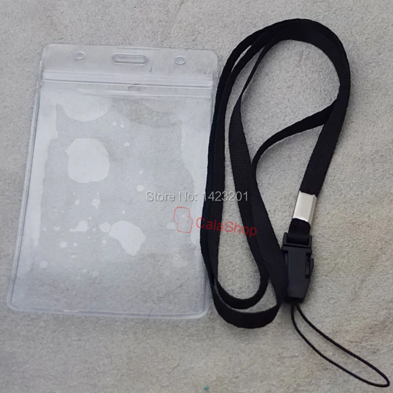

10 set / Lot Neck Strap Lanyard ID Card Holder Plastic ZIP Waterproof Vertical