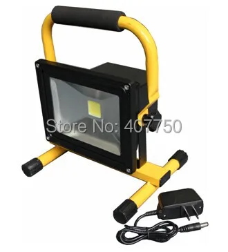 

smart rechargable battery powered led flood light 20w led flashlight with car charger input ac90v/265v used for outdoor uses