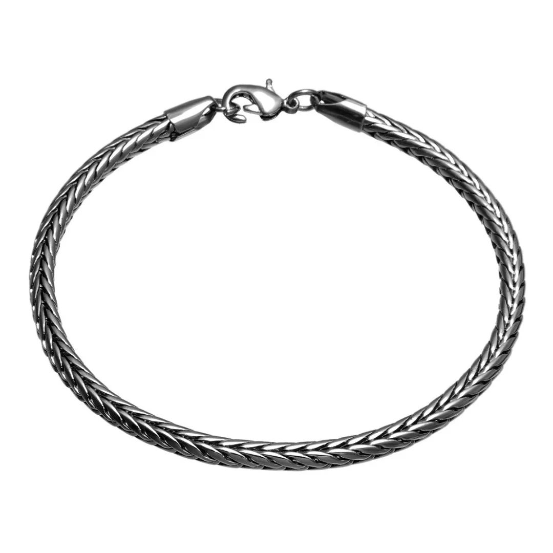 5mm Hip Hop Bracelets For Women Men Silver Gold Black Foxtail Wristband Cuff Bracelet Fashion Link Chain Men Bracelets & Bangles