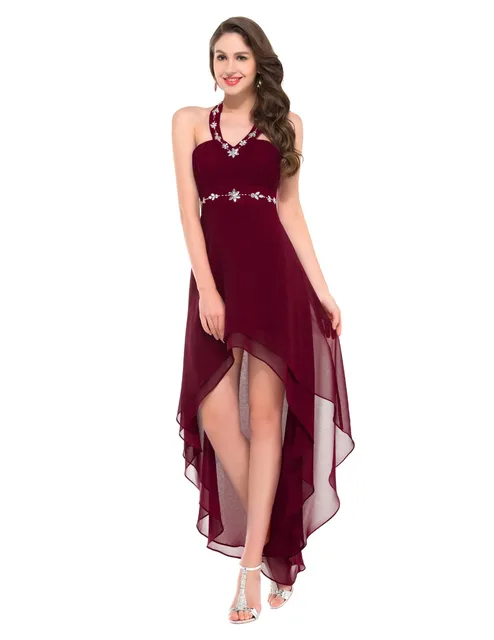 Black High Low Halter Dress