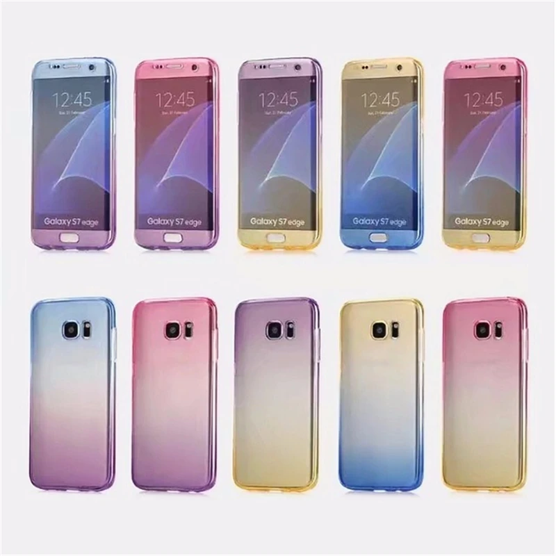 

For Huawei P20 Lite P20 Pro Fashion Gradient Color Soft TPU 360 Full Cover For Huawei P10 P9 P8 Mate 10 Lite P9 Lite Min Nova 2i