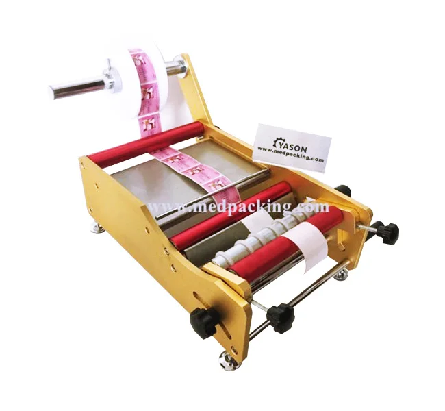 

Simple Manual Handy Round Wine Bottle Adhesive Sticker label applicator for PET plastic bottle Packing Labeling Machine