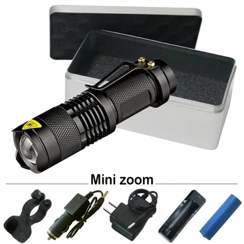 

CREE XM L2 Led Mini flashlight Torch Zoom Flash light rechargeable Flashlight XML T6 3800 Lumens 18650 battery worklight AA