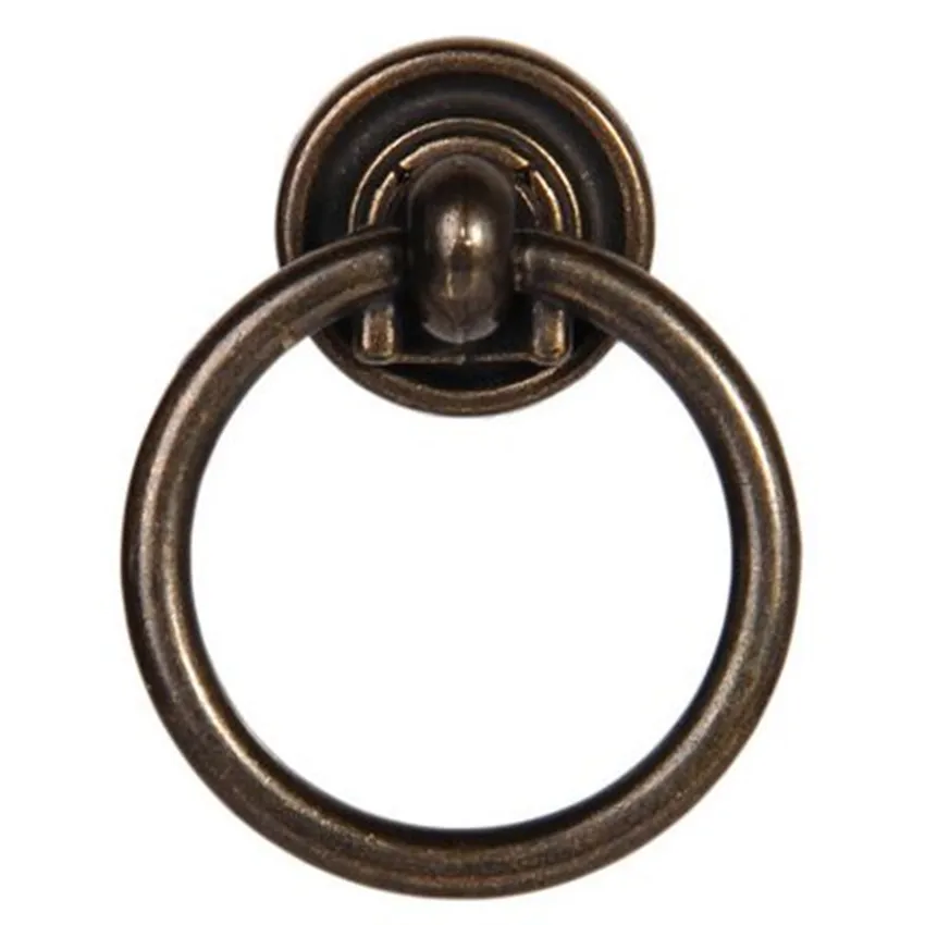 Vintage Bronze Drop Rings Drawer Cabinet Knobs Pulls Antique Brass