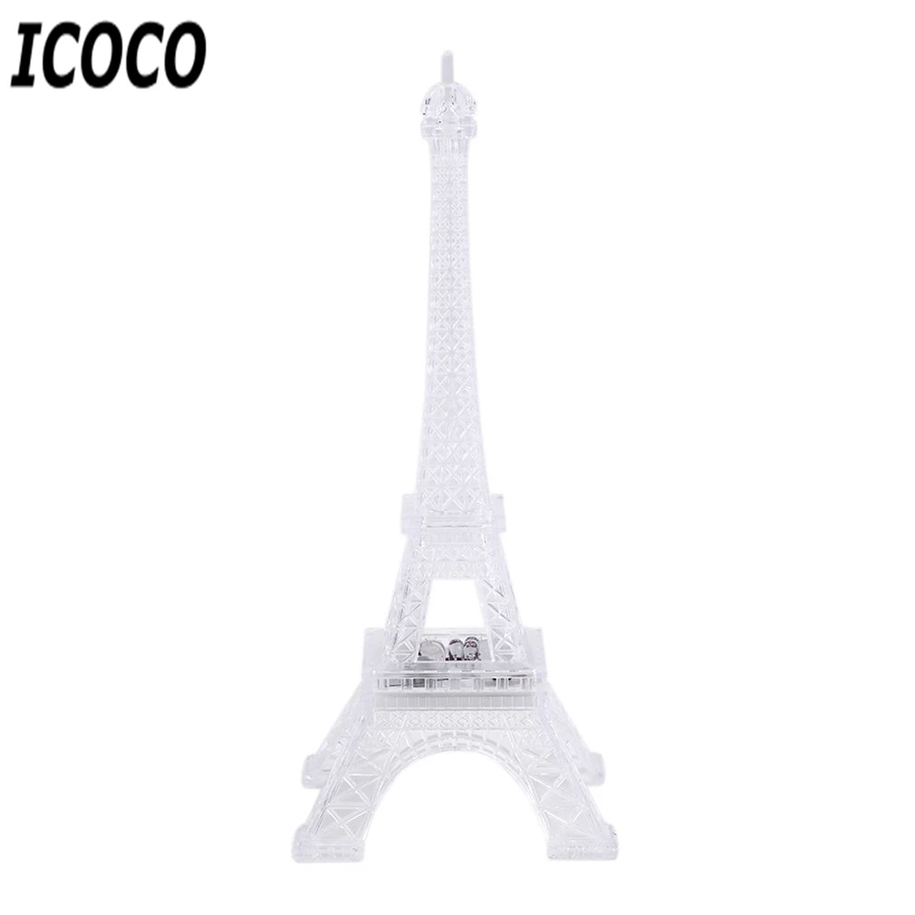 Us 3 17 Icoco 1pcs 7 Color Changing Eiffel Tower Led Night Light Desk Table Romantic Mood Light Table Lamp Bedroom Decor Romatic Gift In Led Night
