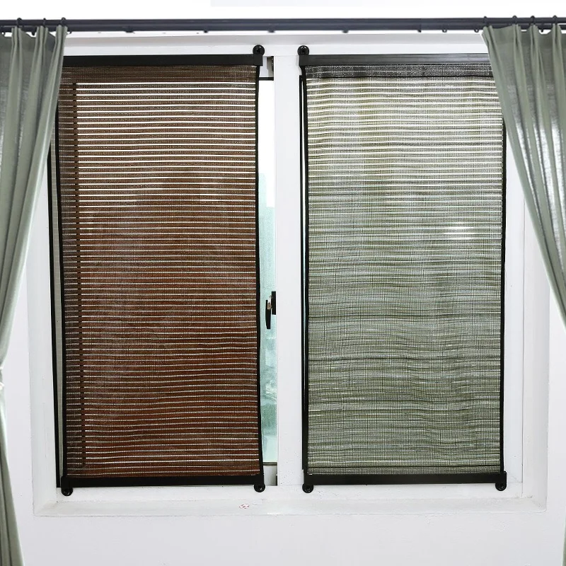 Persianas enrollables de protección solar de verano rollo de cortina vertical simple pasta de pared hueco transpirable cortinas opacas persianas ventana Persianas enrollables de protección solar de verano rollo de cortina vertical simple pasta de pared hueco transpirable cortinas opacas persianas ventana
