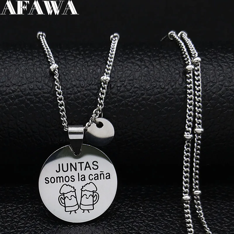 2021 JUNTAS SOMOS ла Кана из нержавеющей стали ожерелье лучших друзей для женщин