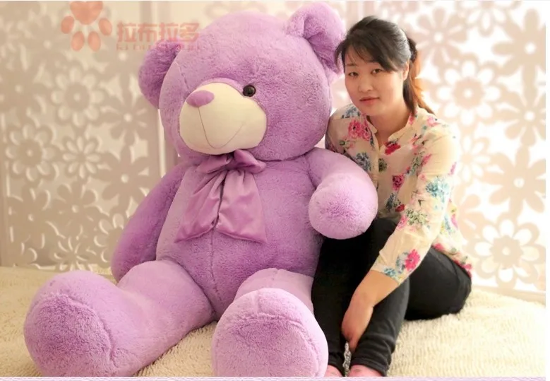 

stuffed animal teddy bear lavender bear plush toy huge 160cm doll about 63 inch throw pillow l8785