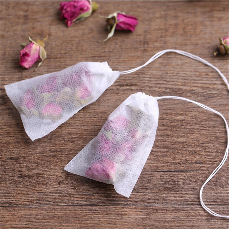 100Pcs/Lot Teabags Empty Scented Tea Bags With String Heal Seal Filter Paper for Herb Loose Tea Bolsas de te 9x10CM