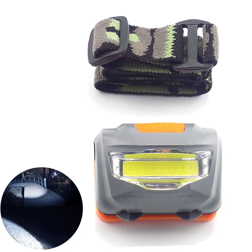 Mini COB led frontal headlamp flashlight high power head light torches lamp headlight AAA battery super bright fishing camping