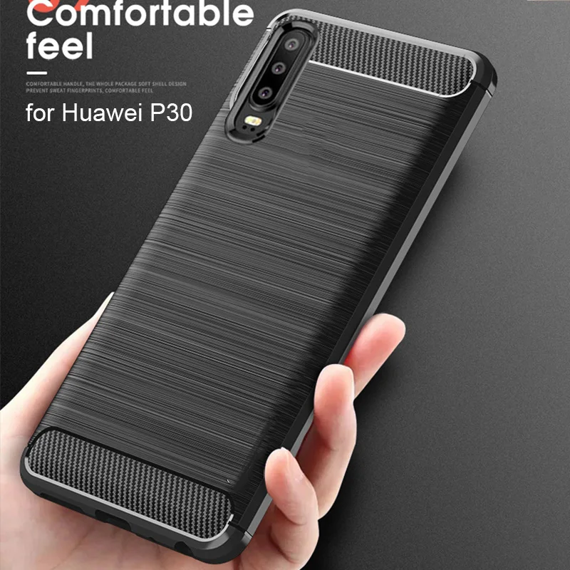 For Huawei P30 Pro Case Carbon Fiber Cover Shockproof Silicone Phone Case For Huawei P30/P 30 Pro Cover Full Protection Bumper