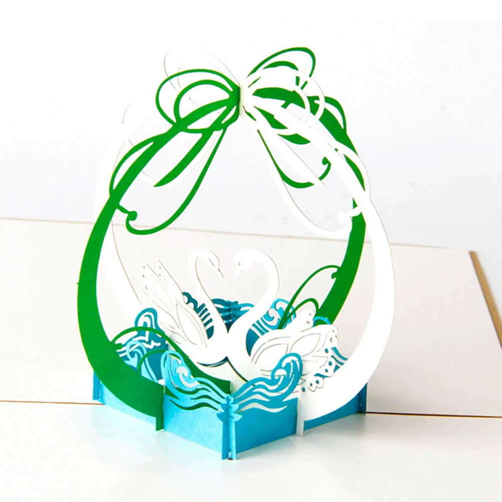 3D ручной лазерный разрез винтажные открытки креативные подарки на день рождения открытка Лебедь поздравительные открытки для влюбленных пар