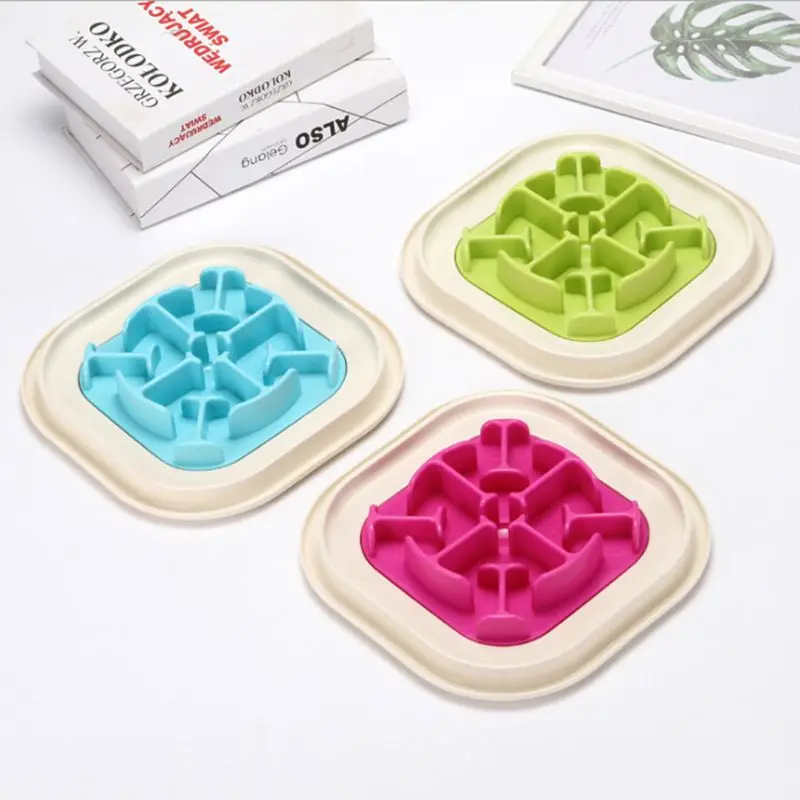 ABS миска для домашних животных кошек собак домашних животных медленное питание анти-кормление миски стеновые панели типа кошки собаки едят кормушки