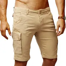 Hemiks, 5 цветов, мужские шорты-карго, летние, одноцветные, на плоской передней пуговице, с карманами, мужские повседневные шорты