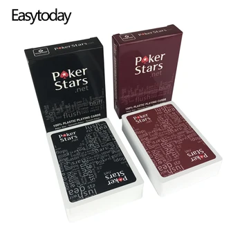 

Easytoday 2Pcs/set Waterproof Dull polish Poker Cards Baccarat Texas Hold'em Plastic Playing Cards Table Board Poker Games