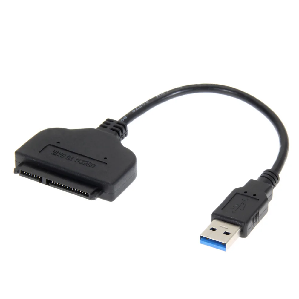 

1PCS USB 3.0 to SATA Cable 22 Pin 2.5Inch Hard Disk Driver SSD Adapter Cable Converter Black