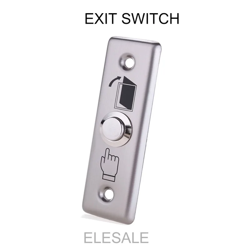Stainless Steel Rectangle Exit Push Release Button Switch For Electric