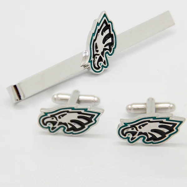 NFL Philadelphia Eagles Plated Cufflinks And Tie Bar Gift Set Football