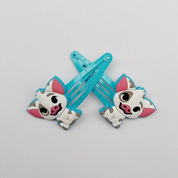 Hot Sale 6pcs Lovely Moana Princess Hair Clip For Girls High-quality Hairclips Baby Hairpins Action Figure Toy Birthday Gifts