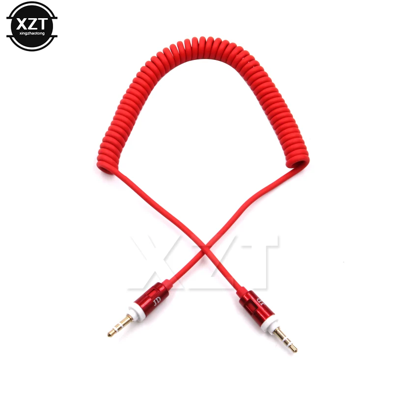 Retractable Vehienlar Aux Cables for Mobile Phone Audio Cable Male to Male Spring Cable for Car