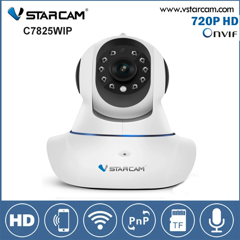 VStarcam C7825WIP WiFi IP Camera HD 720P 1MP Pan Tilt Onvif Indoor Mini Dome Infrared Night Vision Babay Monitor Wireless Camera