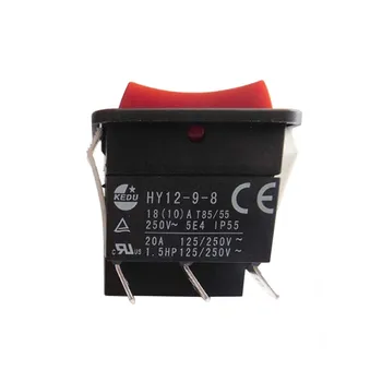 

2pc KEDU HY12-9-8 3 Pins Industrial Push Button On Off On Rocker Switch Pushbutton Switches for Electric Tool 125/250V 20A/1.5HP