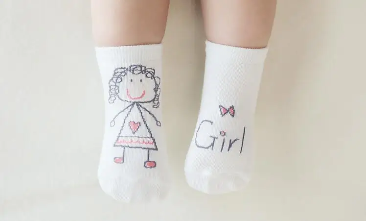 Новые носки для маленьких мальчиков милые Chaussettes Enfant короткие детские носки хлопковые носки для новорожденных Meia Infantil нескользящие носки для младенцев - Цвет: girl