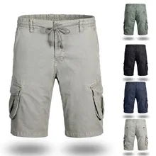 Новые шорты мужские модные повседневные хлопковые с карманами однотонные рабочие брюки Карго короткие брюки Spodenki Pantalones короткие шорты