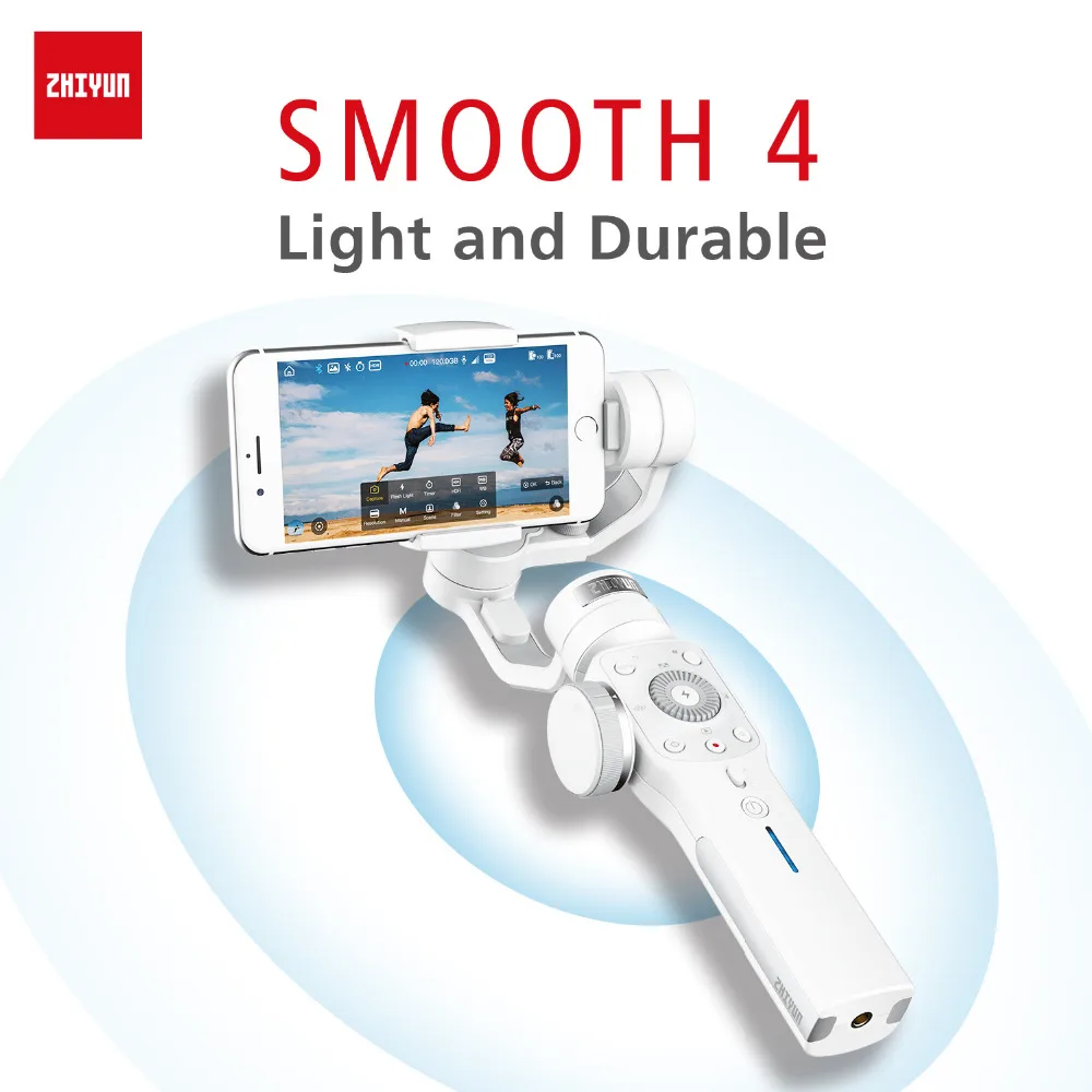 Zhiyun Smooth 4 3-осевой ручной держатель для телефона шарнирный стабилизатор для камеры для iPhone 6/7/8/X стабилизатор для gopro Экшн-камера PK DJI Osmo 2