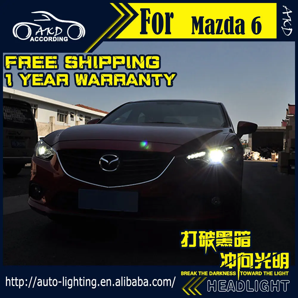 AKD автомобильный Стайлинг для Mazda 6 фары для мазда 6 Atenza светодиодный мазда 6 светодиодный DRL H7 D2H Hid вариант Ангел глаз би ксенон луч