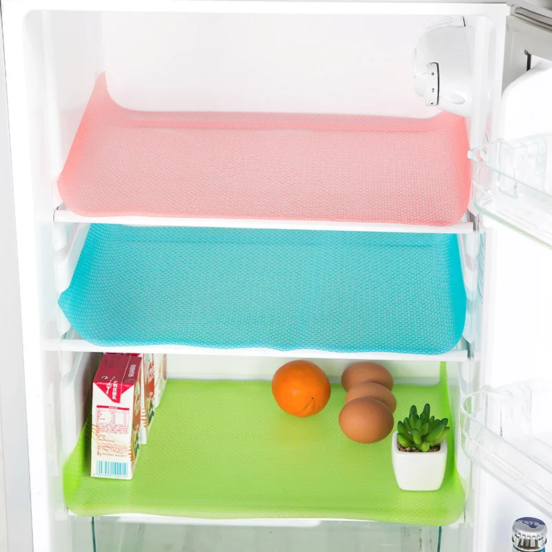 

4 PCS/1Set Silicone Pad For Kitchen Refrigerator Tableware Coaster Fruit Table Pads Antibacterial Antifouling Mildew Silicon Mat