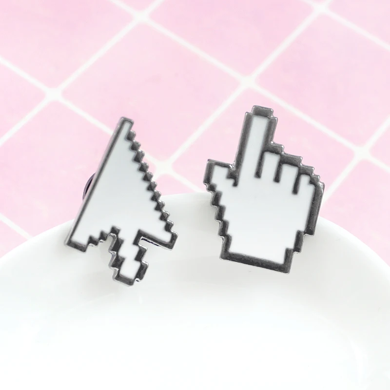 

Computer cursor pixel white window arrow mouse symbol arrow gesture BROOCH BADGE shirt Jean Enamel Pin computer gift 2019 NEW