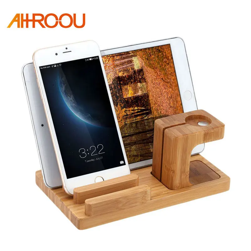 

Bamboo Wood Charger Station for Apple Watch Charging Dock Station Charger Stand Holder for iPhone 5s 6 Dock Stand Cradle Holder