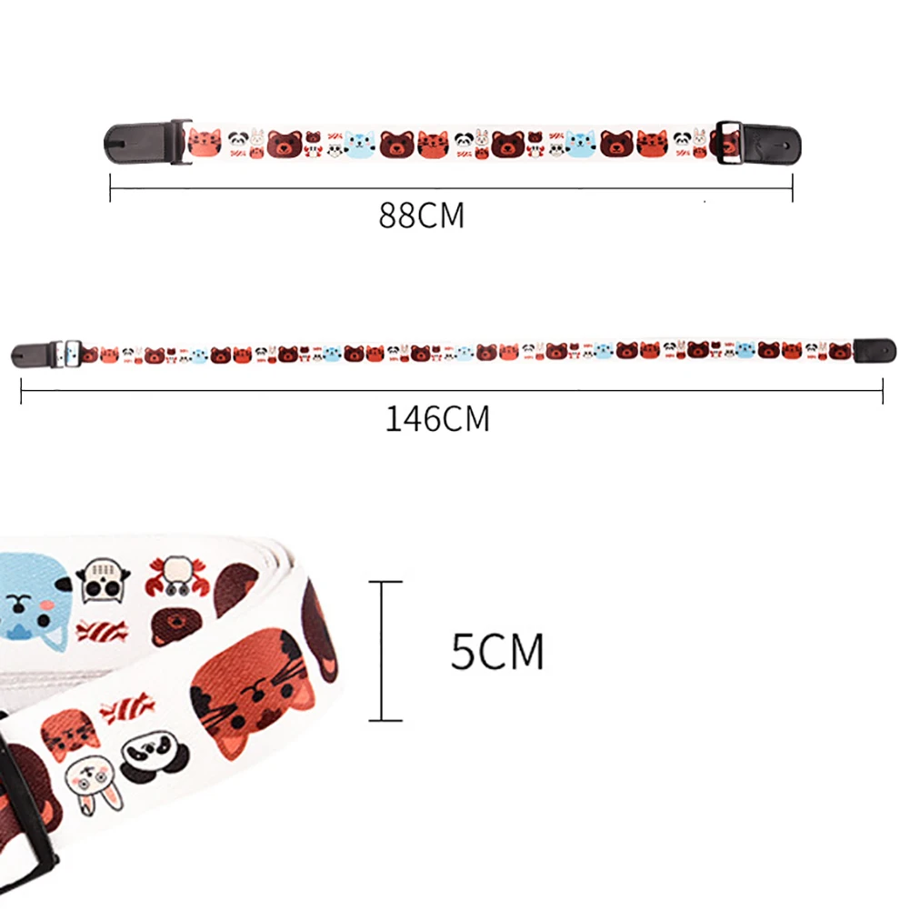 Ремни для укулеле, регулируемый цветной печатный PP волоконный пояс для укулеле, утолщенный Ukelele Hawaii, 4 струны, ремень для гитары