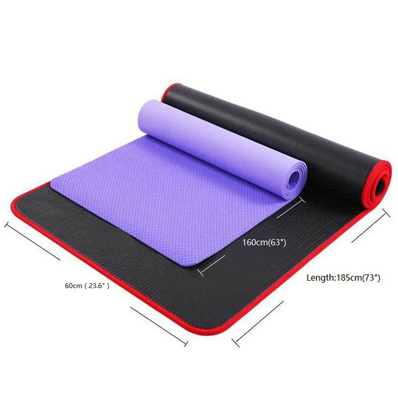 10mm Multifunctional Non-slip Yoga Mat Fitness Sports Yoga Mat Beginner Thicken Edge Covered Outdoor Slim Yoga Gym Exercise Mats