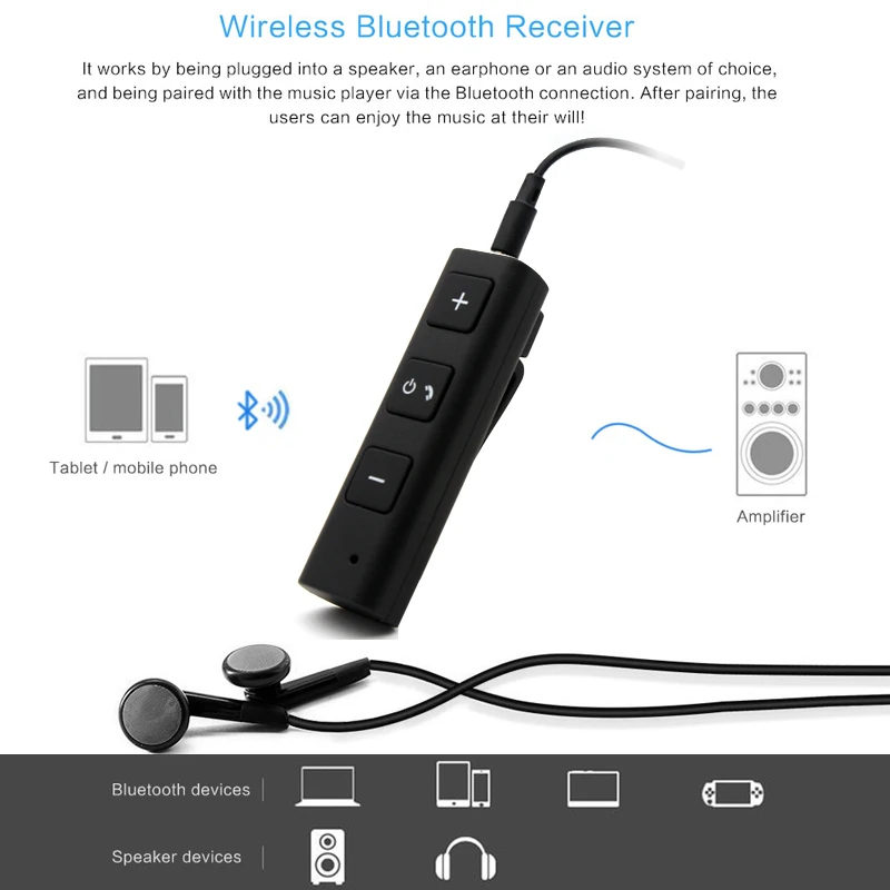 DAONO 3 5 мм разъем Bluetooth наушники AUX аудио музыкальный приемник автомобильный