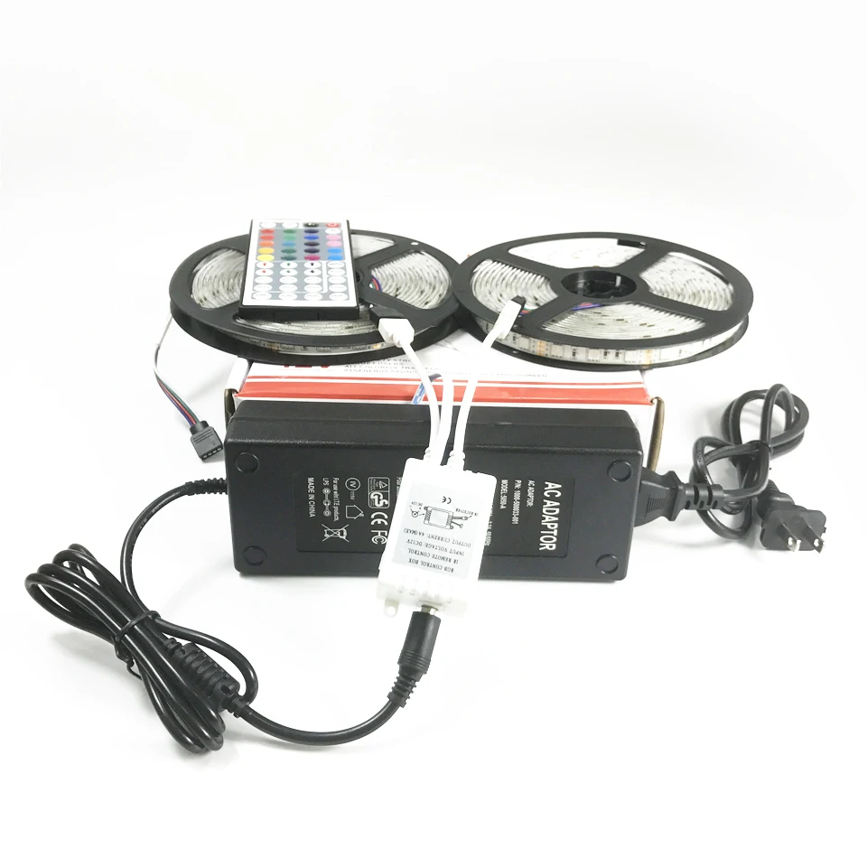 12v rgbw led strip black pcb with 24key 44key remote controller 10A adapter 26