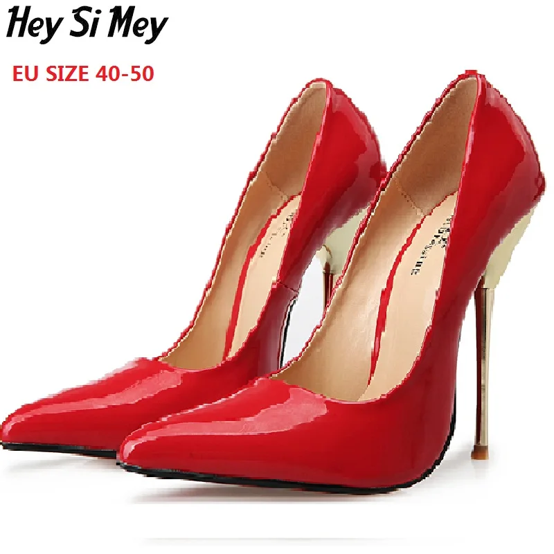 

Large Size 40-50 Women Pumps High Heels Women Shoes Wedding party Ladies shoe Sexy Thin Spike heel Female pump white black