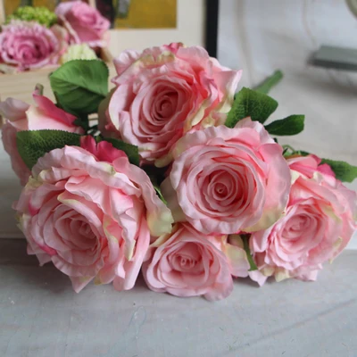 YO CHO 7-12 голов/Букет большой Искусственный Пион Искусственные цветы розы Флорес Шелковый цветок для свадьбы украшение дома mariage - Цвет: Pink 2