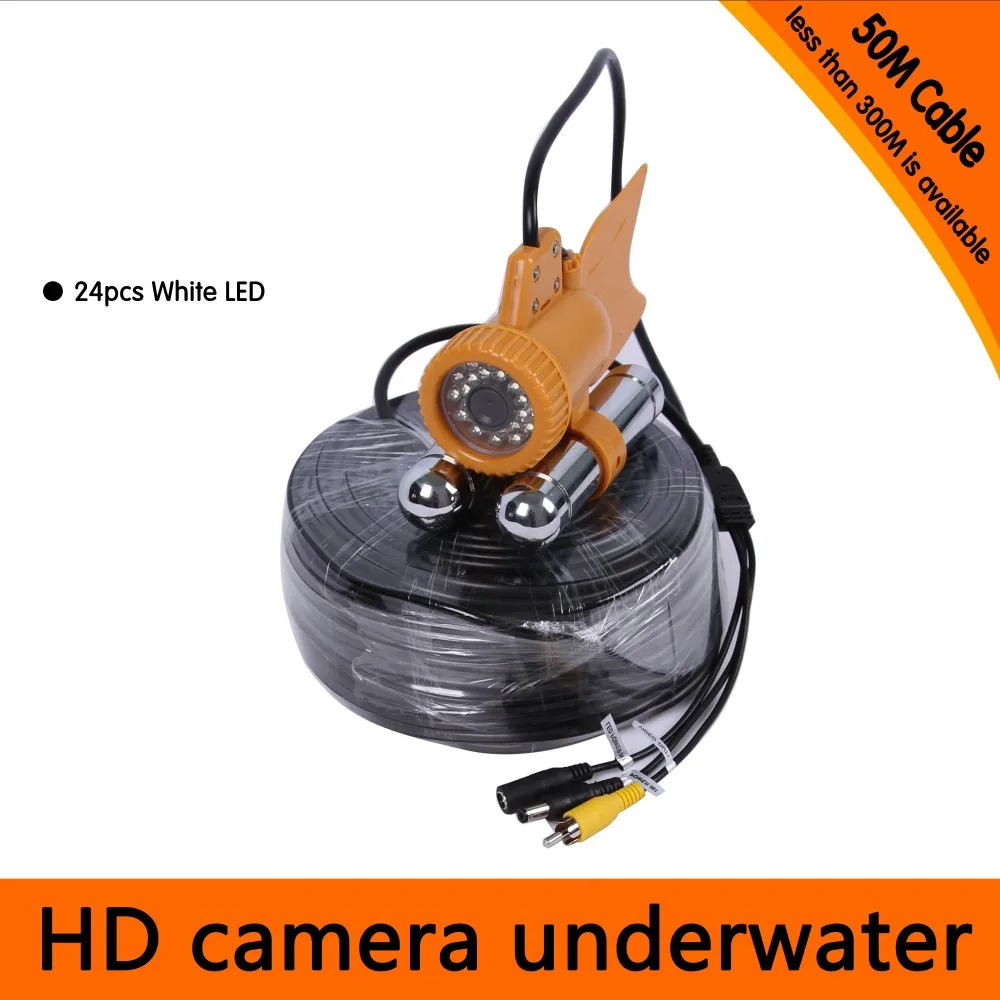 Free shipping For DHL 50Meters Depth Underwater Camera with Dual Lead Rodes for Fish Finder Diving