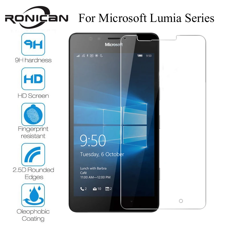 Закаленное стекло для Microsoft Lumia 535 550 650 630 635 530 Защитная пленка Nokia 640 950 XL 640XL 950XL |