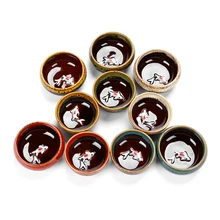 6 шт./лот, керамическая композиция для чая кунг-фу, целая посылка, эмаль Binglie, фиолетовый узор, шесть цветов, в японском стиле, маленькая чашка для чая