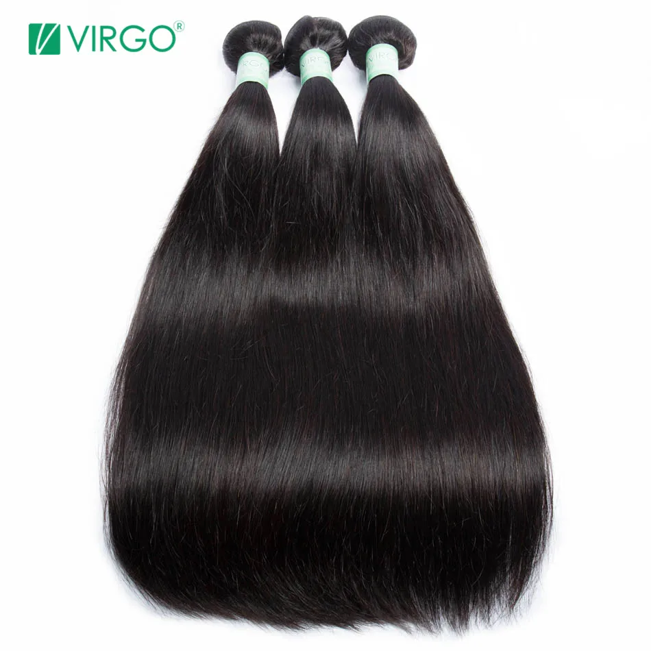 

Volys Virgo Peruvian Straight Hair 3 Bundle Deals Human Hair Extensions 10-28inch Remy Hair Weave 3 Bundles Hair