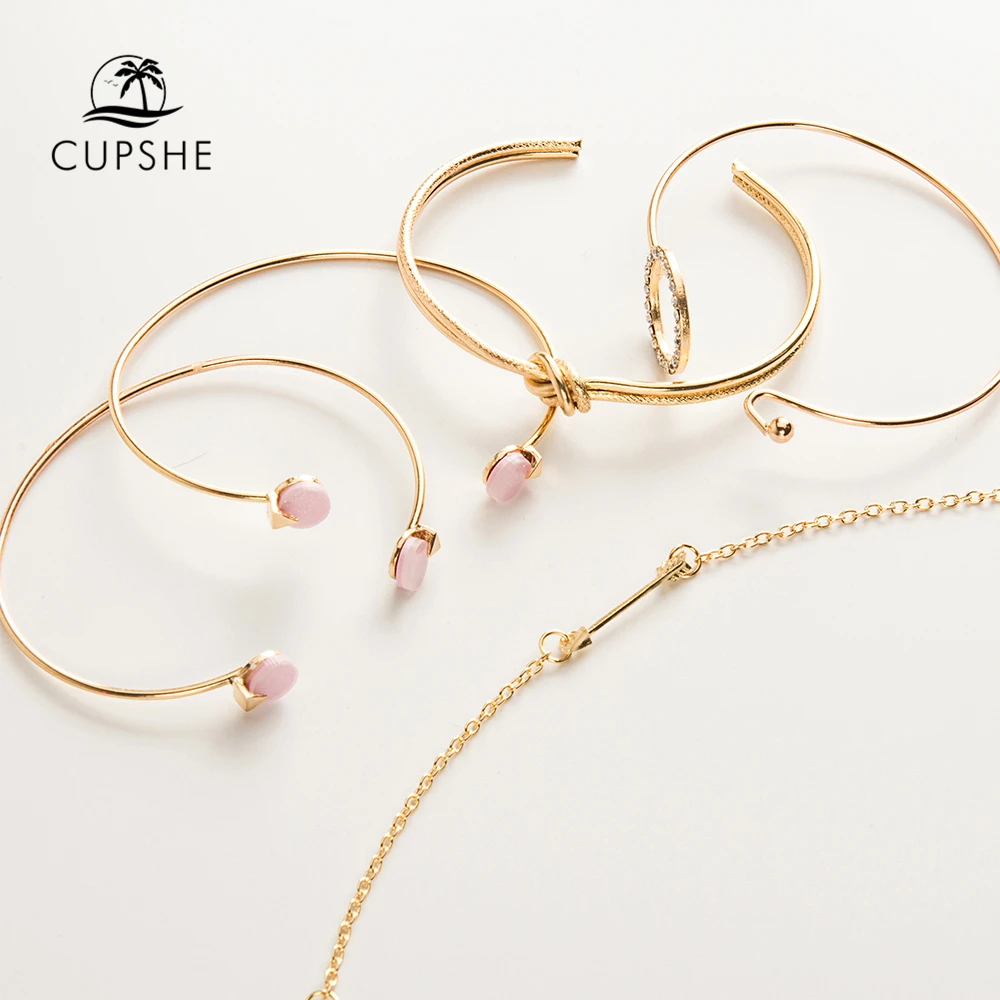 CUPSHE Золотой Набор браслетов женские трендовые превосходные ювелирные украшения