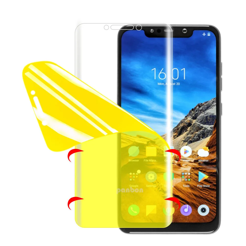 Защитная пленка для экрана Xiaomi Pocophone F1 Mi Mix Play полностью мягкая Гидрогелевая POCO