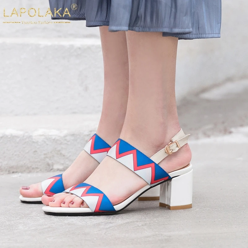 

LAPOLAKA Brand New Top Quality Ladies High Heesl Women Shoes Woman Casual Party Office Summer Sandals Female Footwear