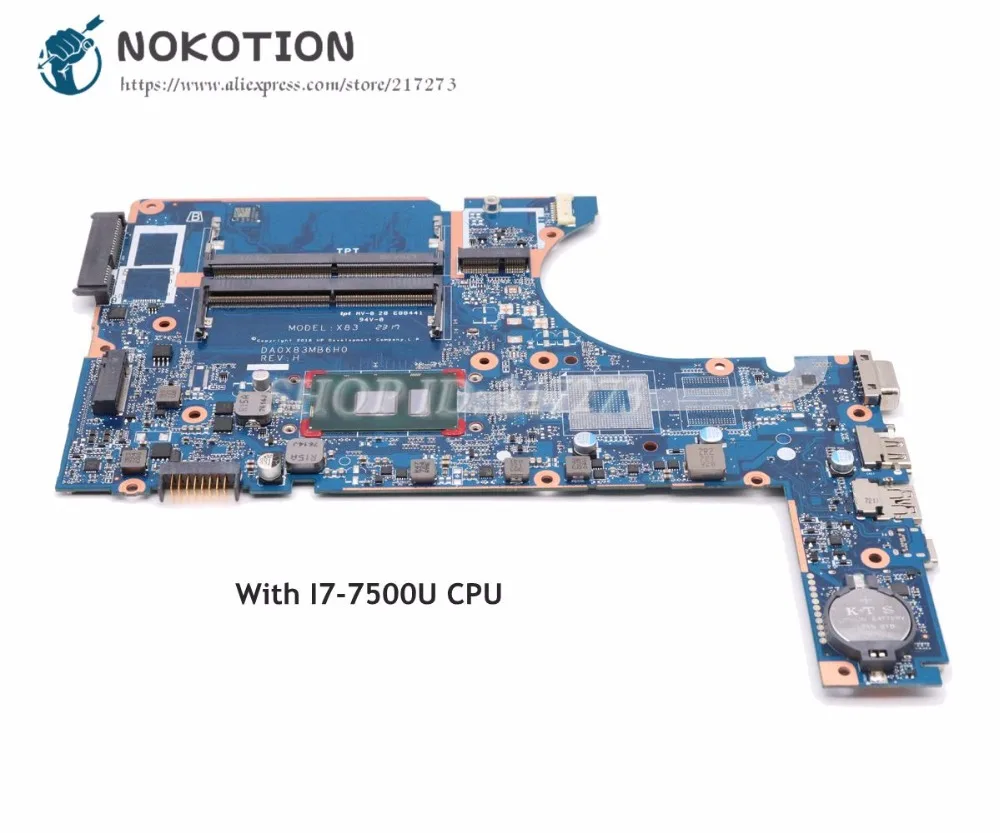 Top NOKOTION 907712-601 907712-001 DA0X83MB6H0 Main Board For ProbBook 450 G4 Laptop Motherboard SR2ZV I7-7500U CPU DDR4 0