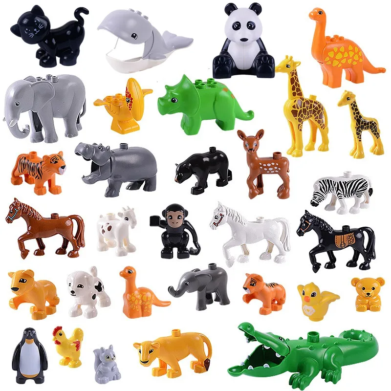 Mailackers Duplo фигурки животных динозавры крокодиловые дельфины модель Blockss
