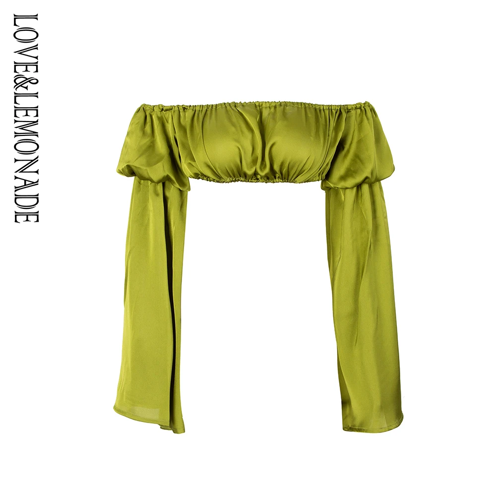 Love& Lemonade зеленый короткий топ на груди LM1373T